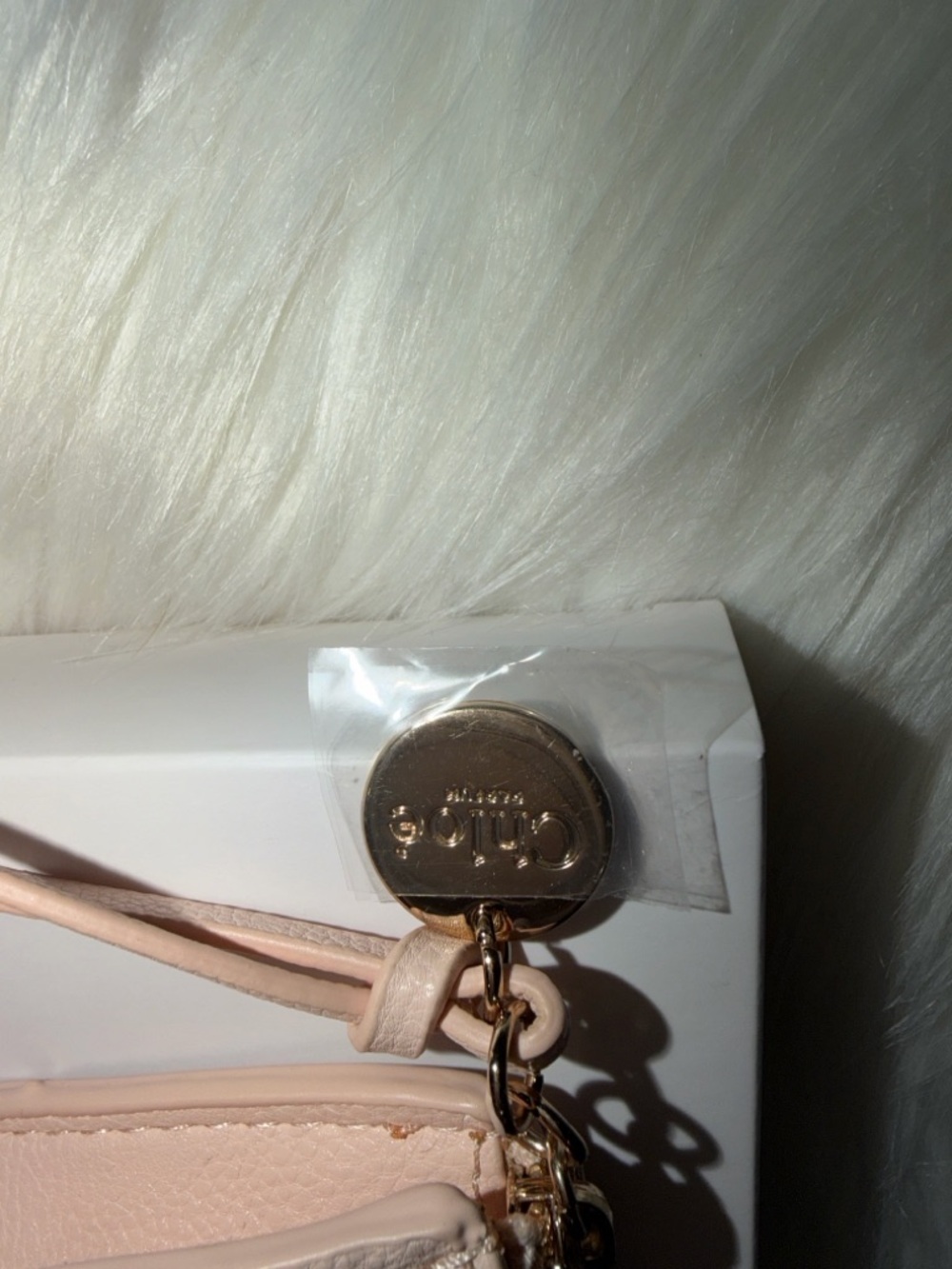NWT. Chloé Limited Edition Blush Pink Faux Leather Mini Pouch